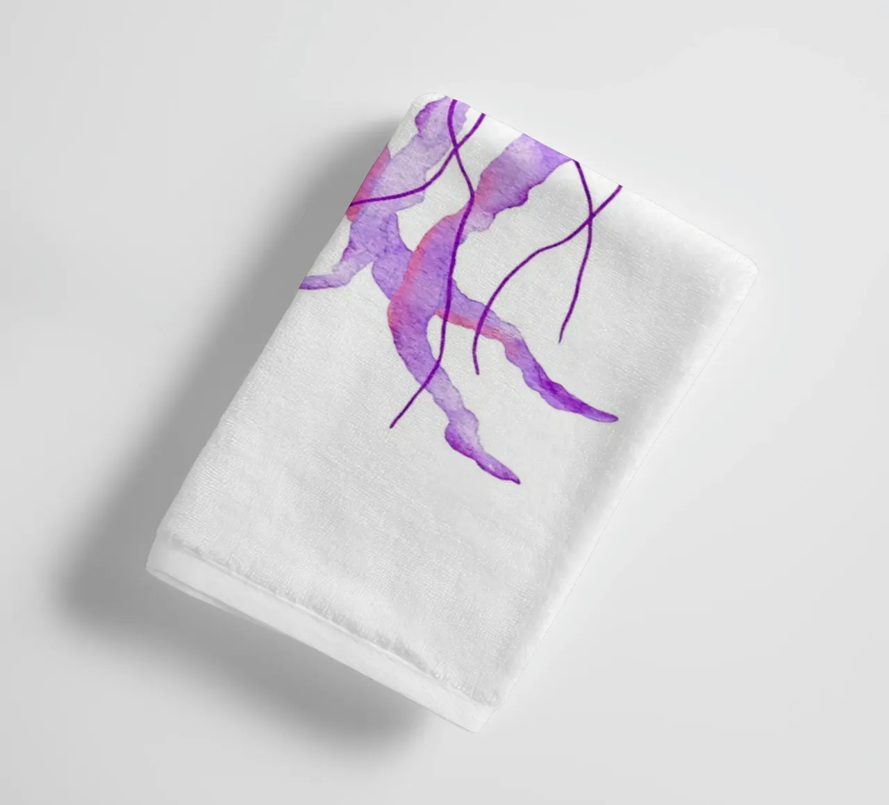 Lavender Jellyfish Bloom - Watercolor Marine Life Art towel by NorwesClub