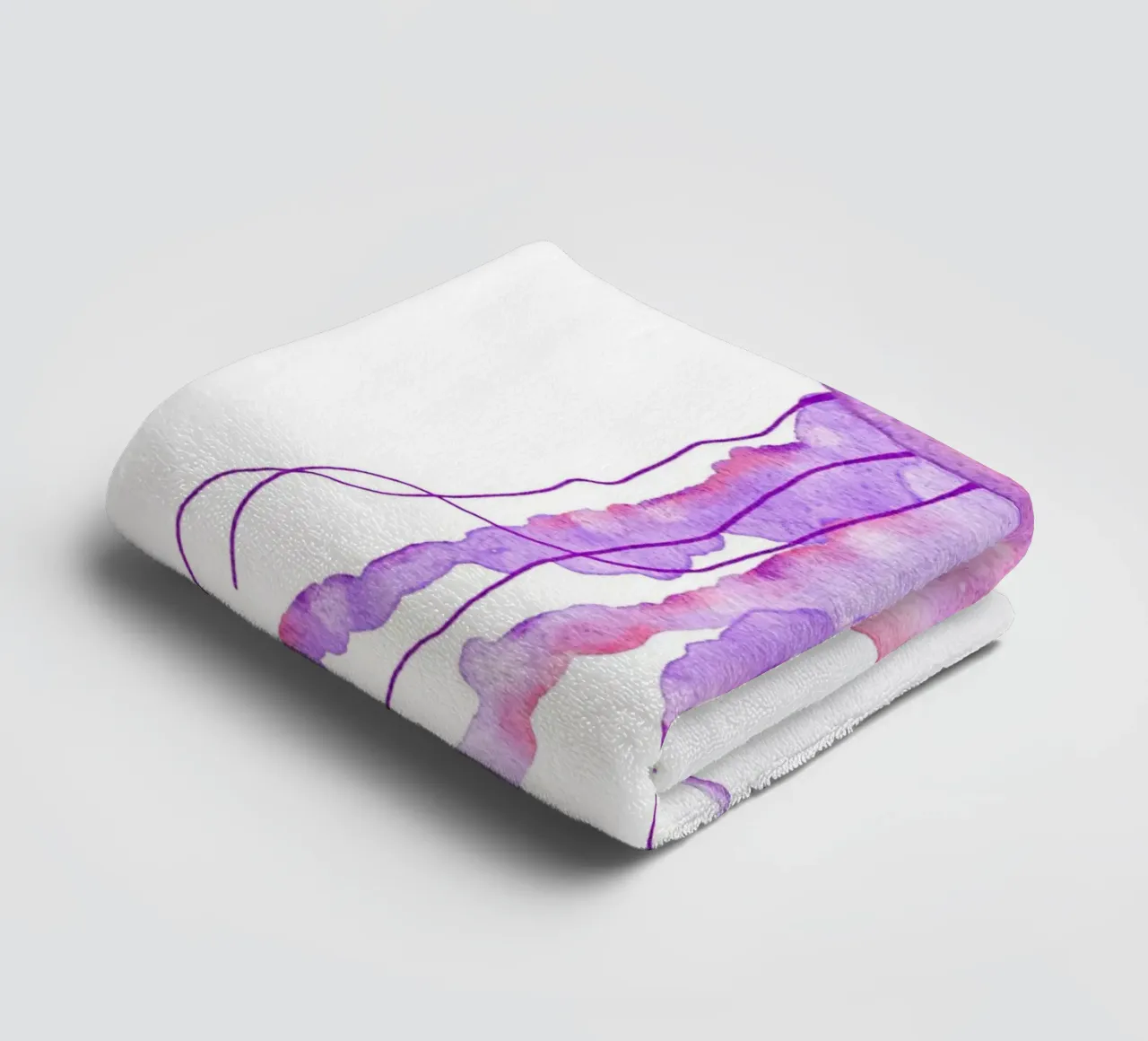 Lavender Jellyfish Bloom - Watercolor Marine Life Art towel by NorwesClub