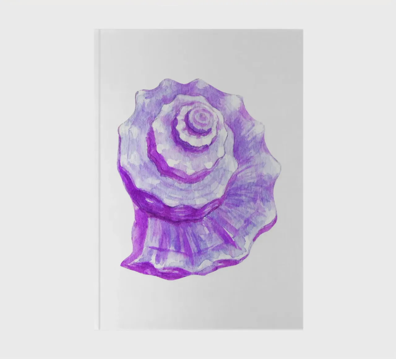 Conchiglia a spirale viola - Acquerello di arte costiera diario da NorwesClub