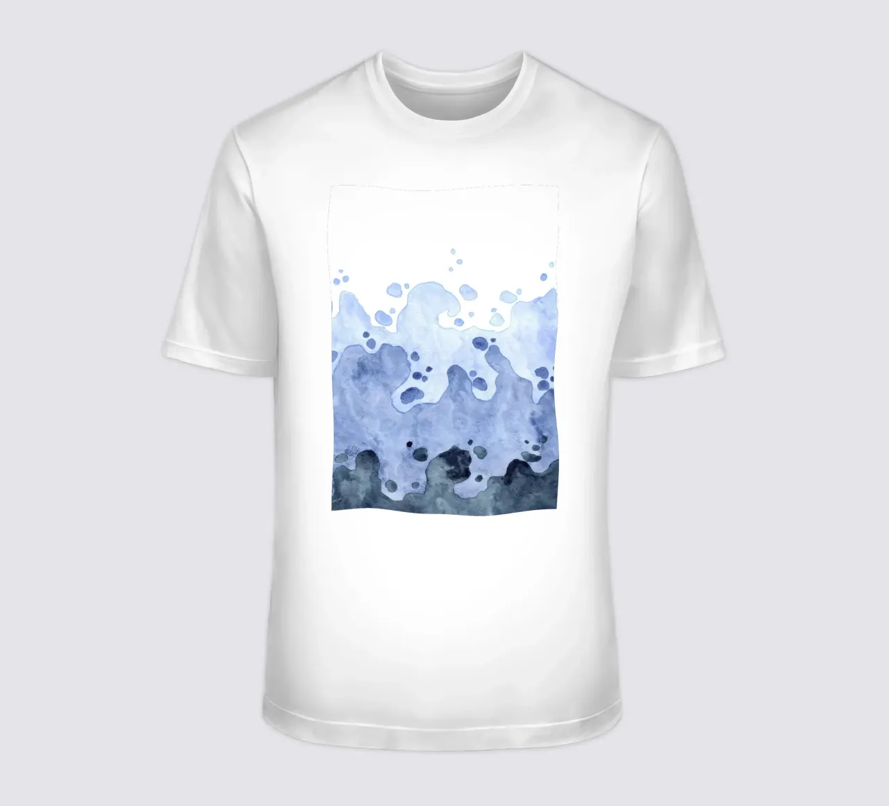 Abstrakte Meeresgischt - Dynamische blaue Aquarellmalerei T-Shirt von NorwesClub