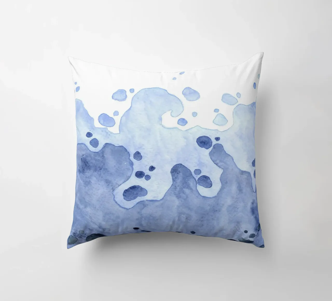 Spruzzo d'oceano astratto - Arte acquerello blu dinamico cuscino da NorwesClub