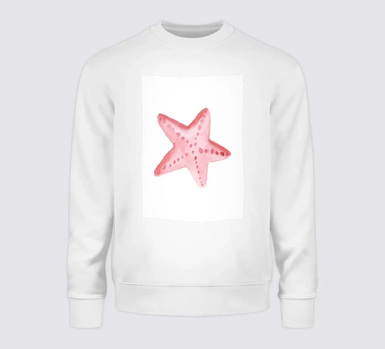 Soft Pink Starfish - Watercolor Coastal Marine Art sweatshirt by NorwesClub