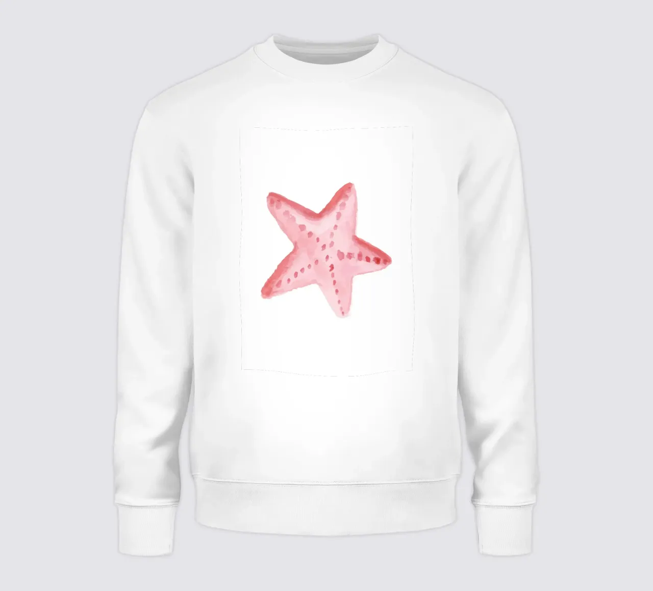 Soft Pink Starfish - Watercolor Coastal Marine Art sweatshirt by NorwesClub