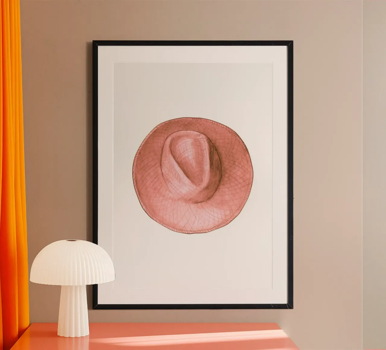 Cappello da cowgirl retrò - Acquerello Boho Western Charm poster con telaio in legno da NorwesClub