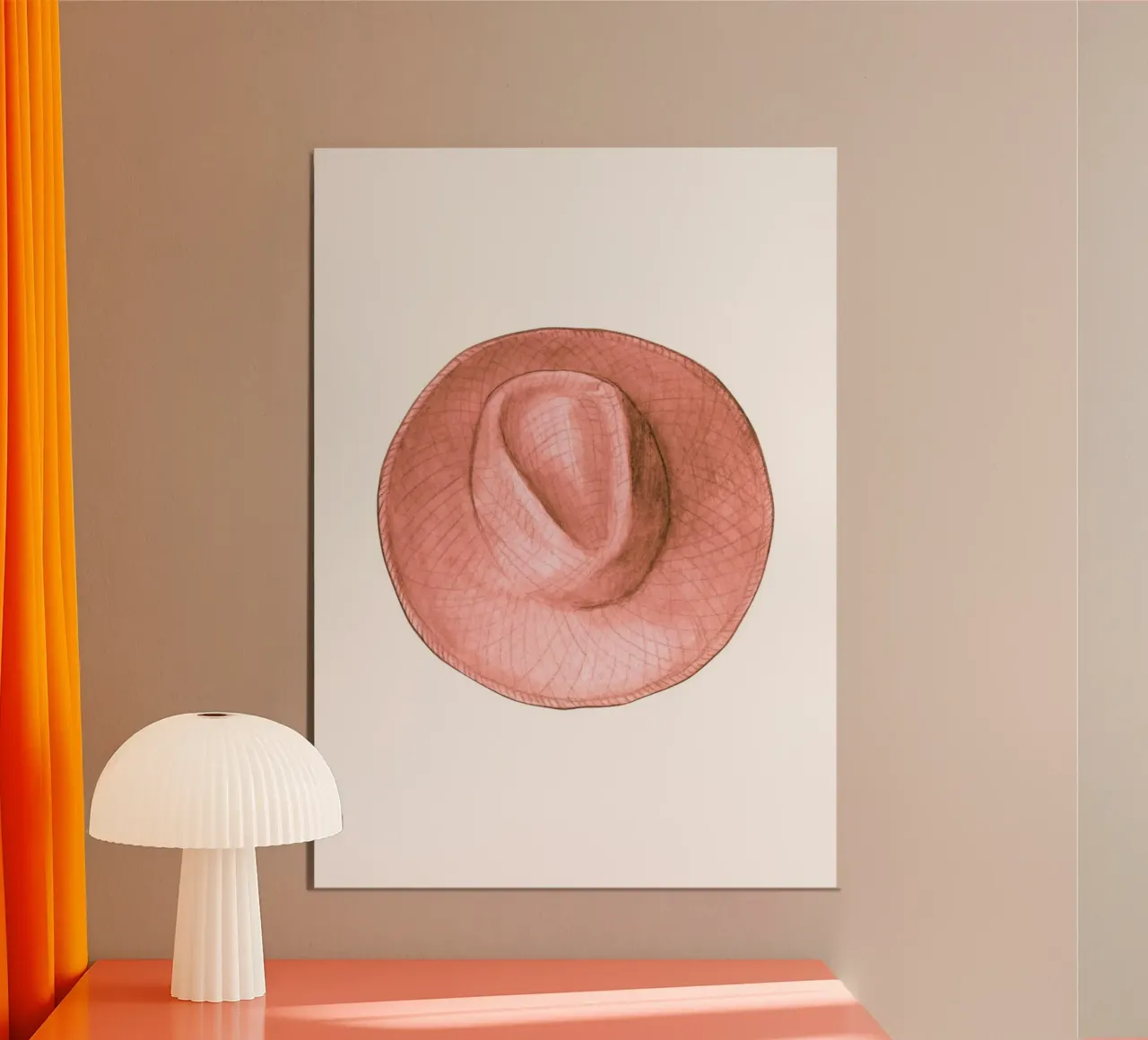 Cappello da cowgirl retrò - Acquerello Boho Western Charm poster con telaio in legno da NorwesClub