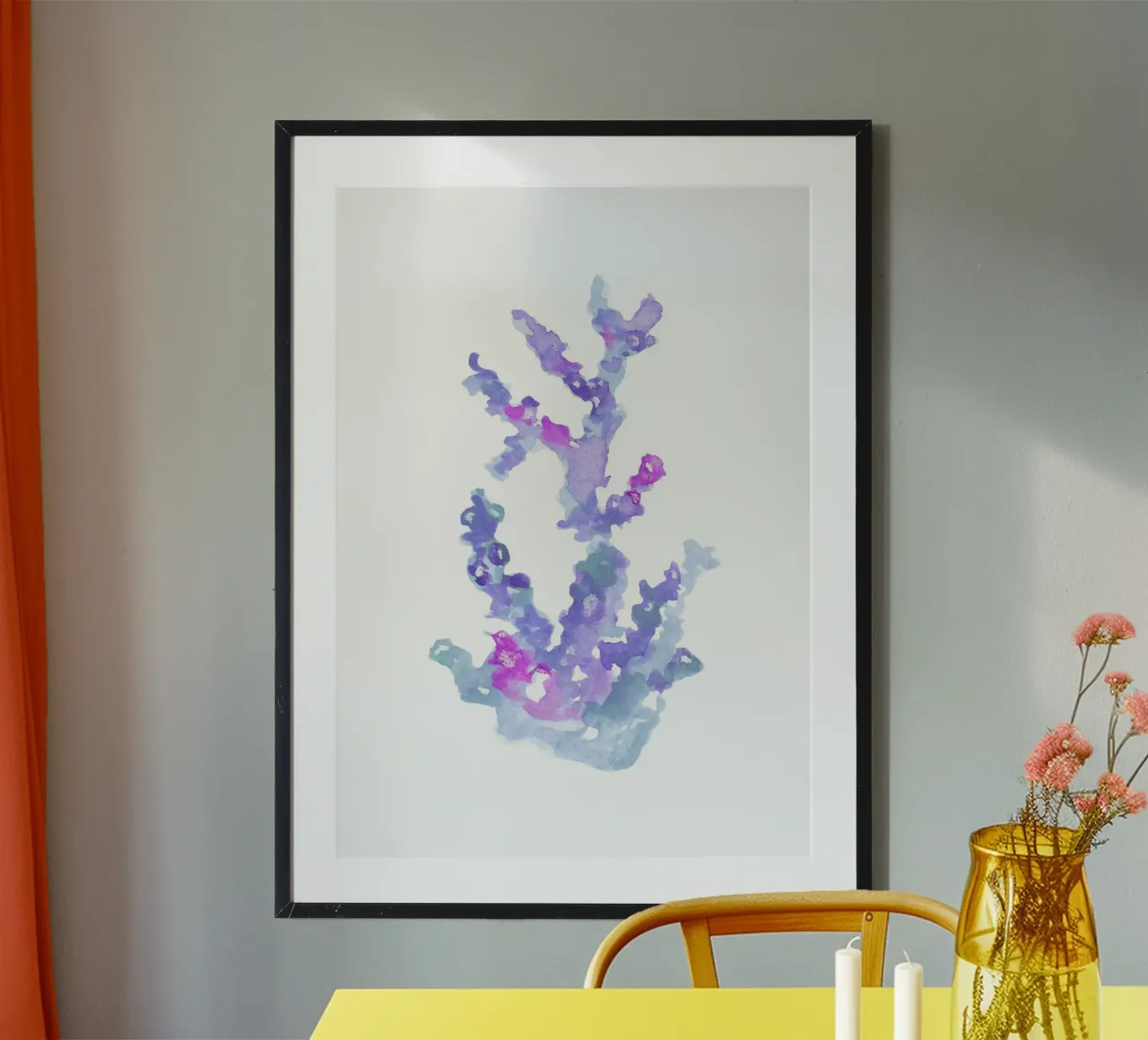 Amethist Koraaltak - Aquarel Marine Rif Kunst poster van NorwesClub