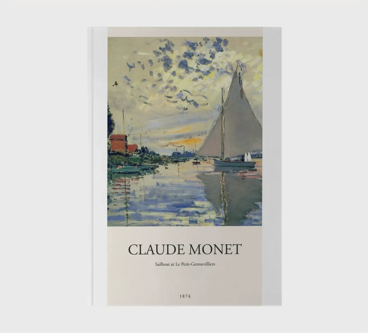 claude monet coucher de soleil et voilier vue couleur carnet de notes de belong shop