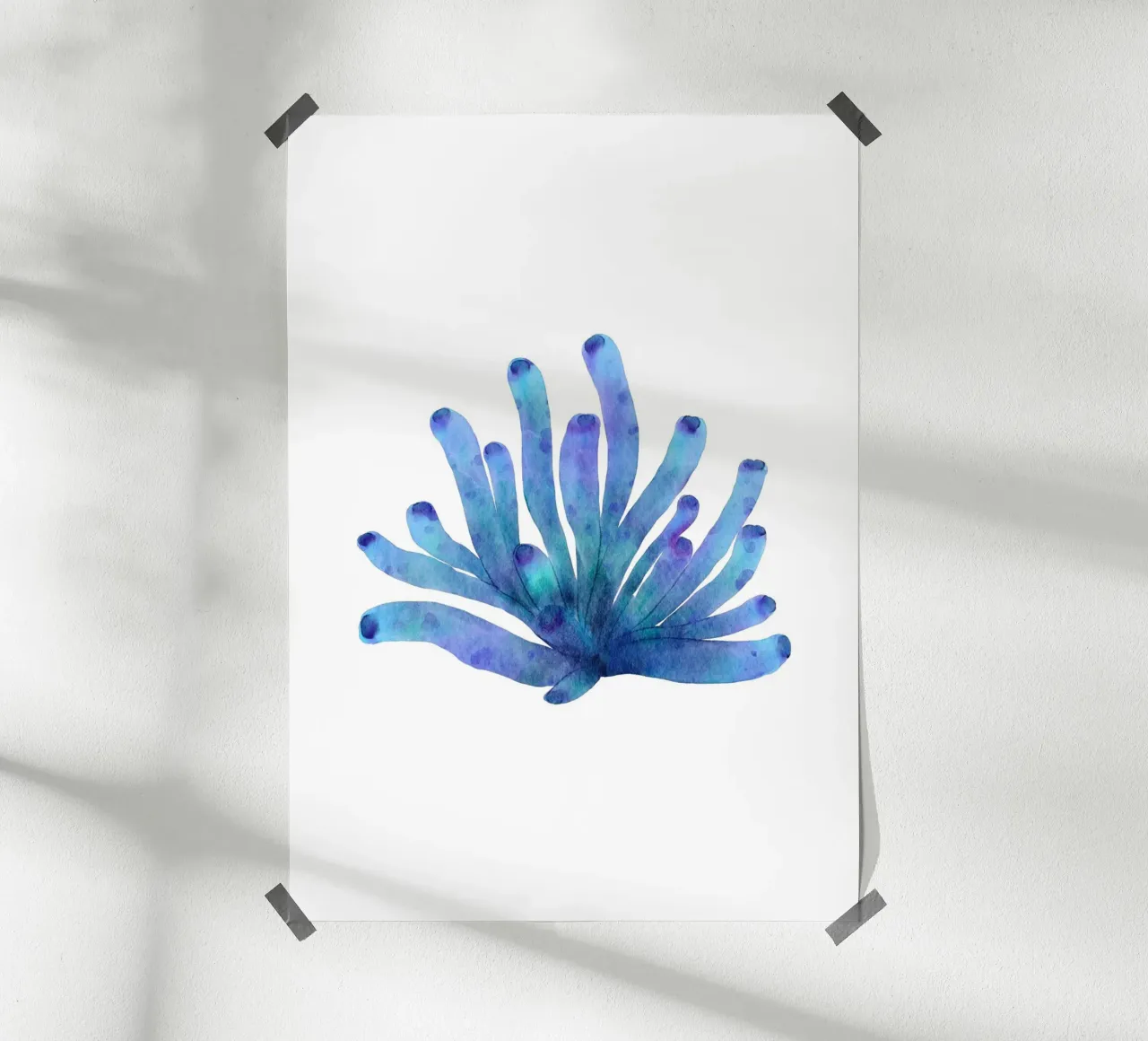Alga Ocean Bloom - Flora marina acquerellata poster con telaio in plastica da NorwesClub