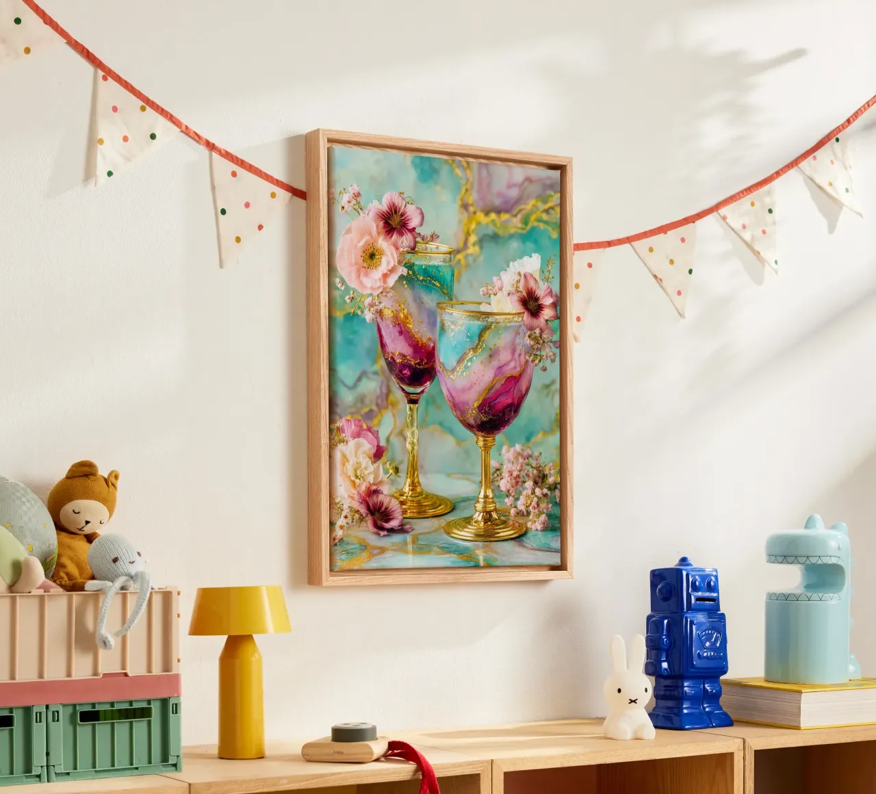 Elegant drinks canvas met Baklijst van Justyna Jaszke JBJart