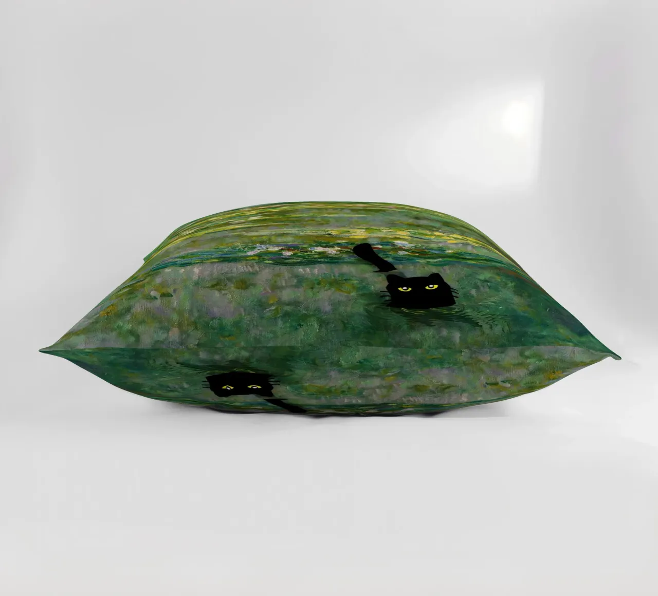 gatto nero tra le ninfee claude monet cuscino da belong shop