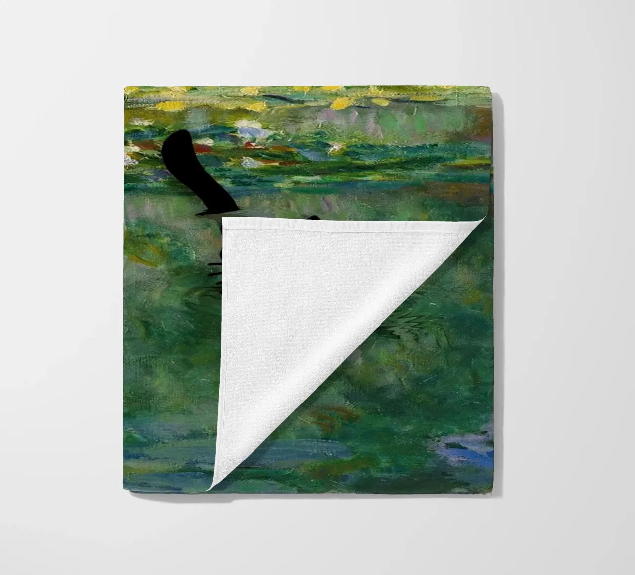 gatto nero tra le ninfee claude monet telo mare da belong shop