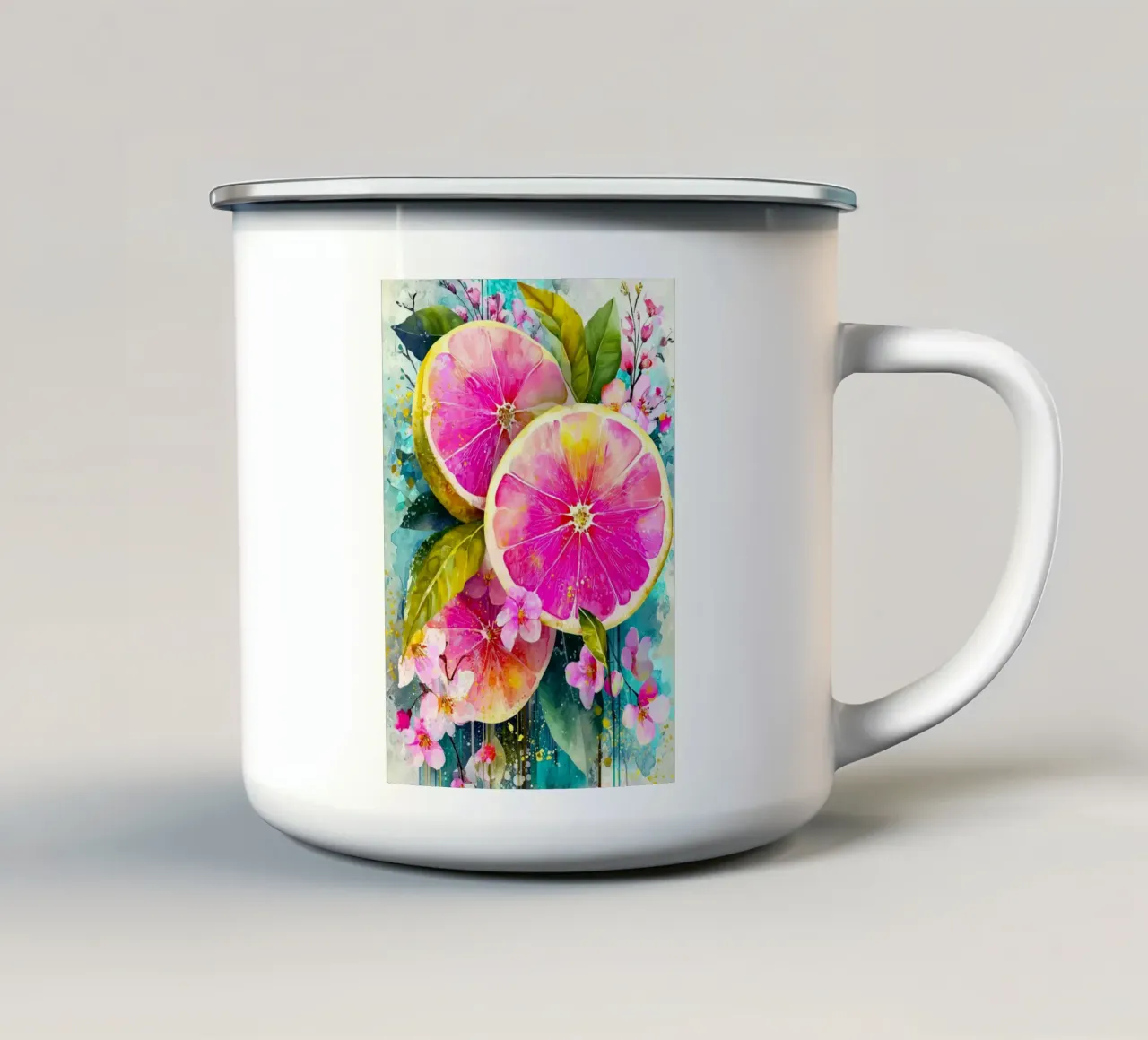 Frutti rosa tazza in smalto da Justyna Jaszke JBJart
