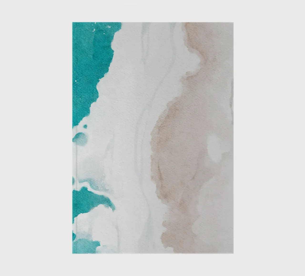 Coastal Abstract Flow - Serene Teal & Sand Watercolor notebook by NorwesClub