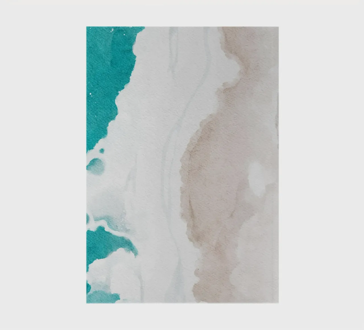 Coastal Abstract Flow - Serene Teal & Sand Watercolor notebook by NorwesClub