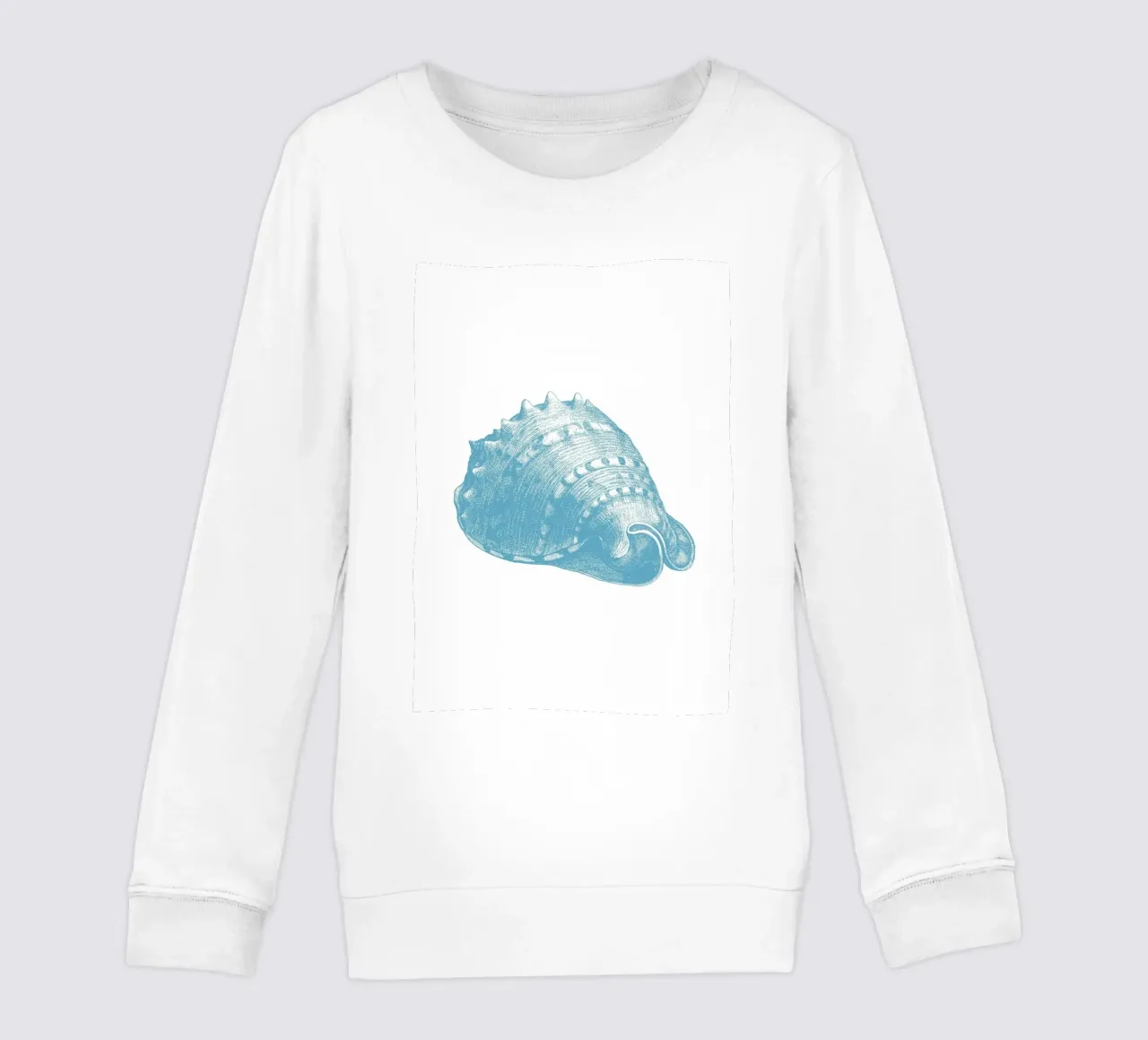 Triton Shell Etching - Coastal Marine Life Print kids sweatshirt by NorwesClub