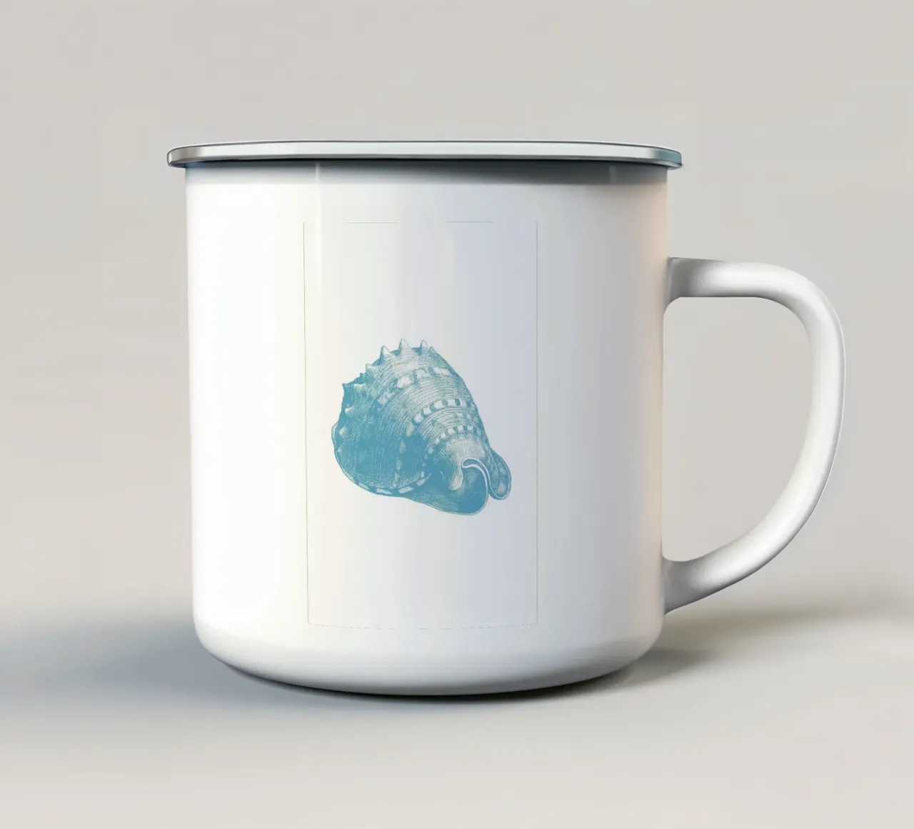 Triton Schelp Ets - Kustzeedieren Print emaille mok van NorwesClub