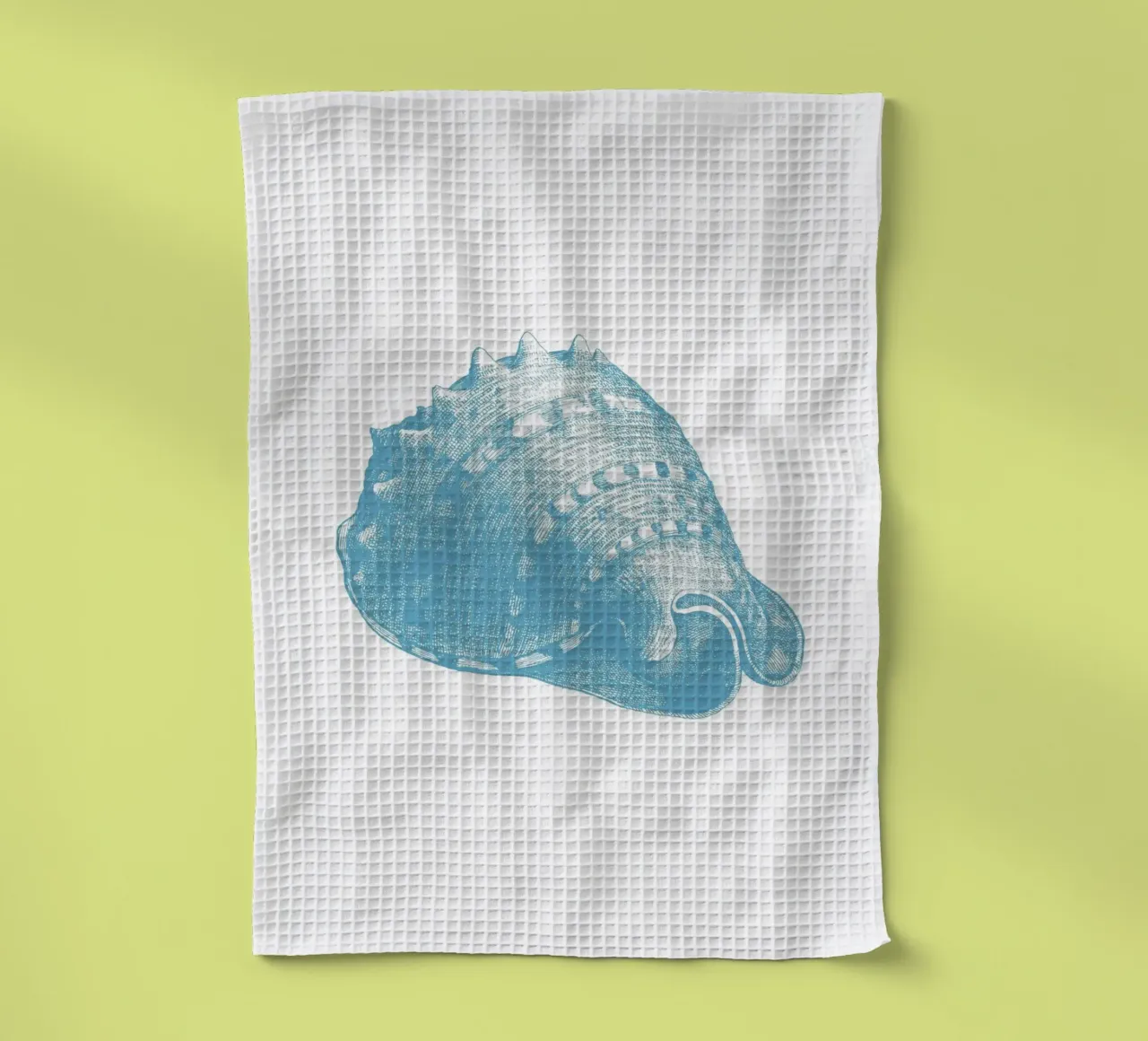 Triton Schelp Ets - Kustzeedieren Print theedoek van NorwesClub