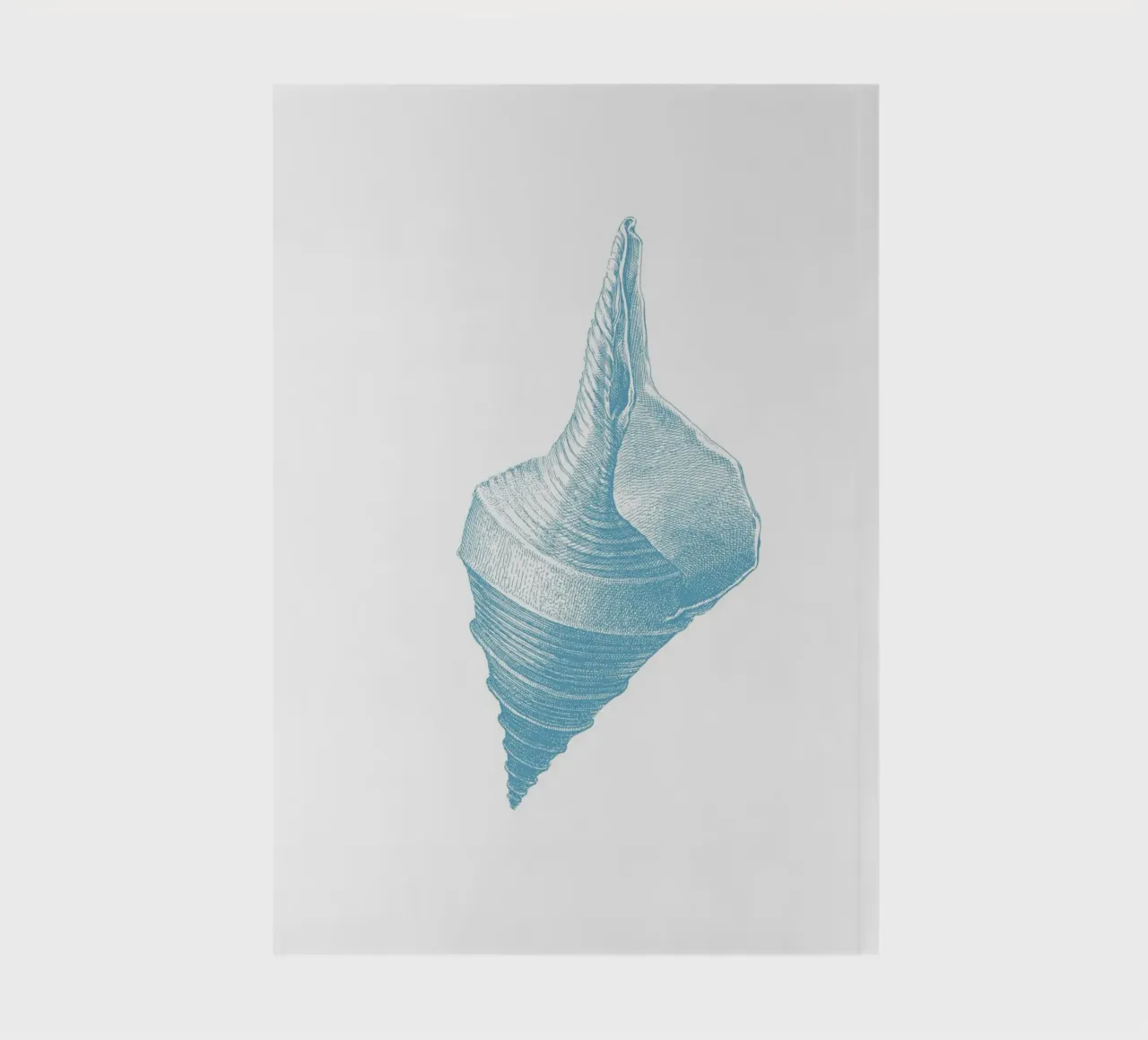 Elegant Conch Shell - Ocean Blue Etching Marine Art notebook by NorwesClub