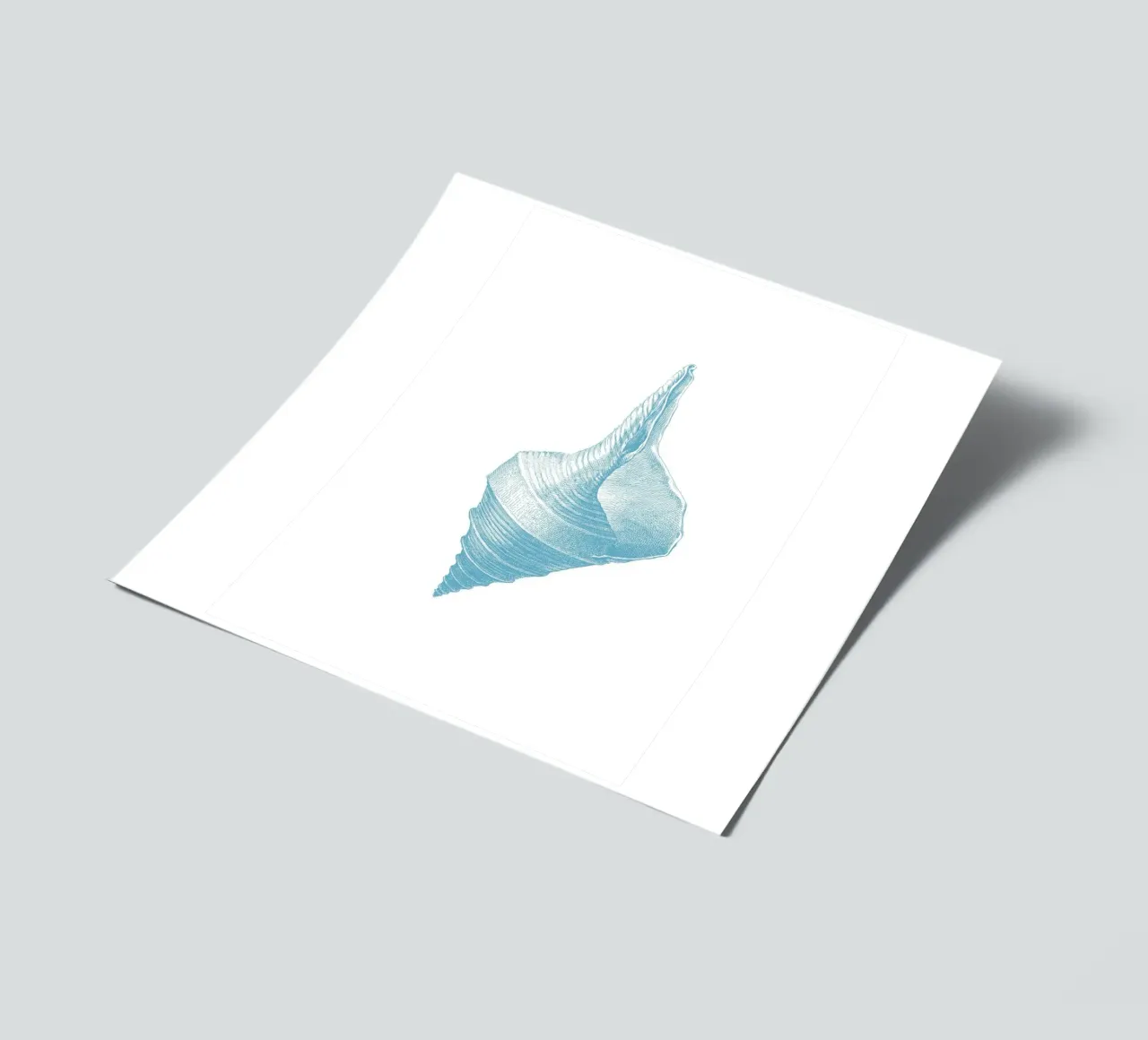 Elegante Muschelschale - Ozean Blau Ätzen Marine Kunst Stickerbogen von NorwesClub