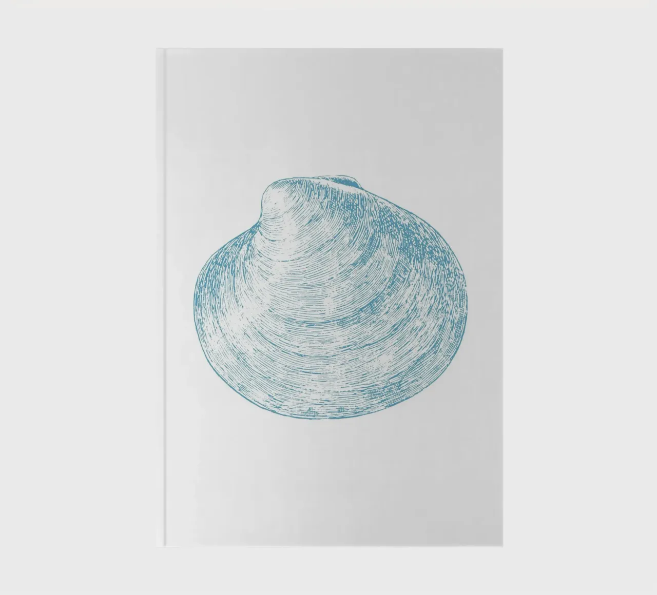 Blue Clam Shell - Coastal Marine Etching Print notebook by NorwesClub