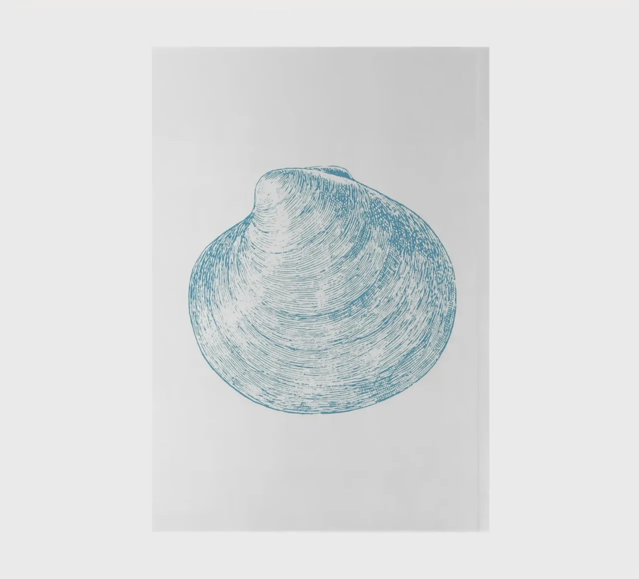 Blue Clam Shell - Coastal Marine Etching Print notebook by NorwesClub