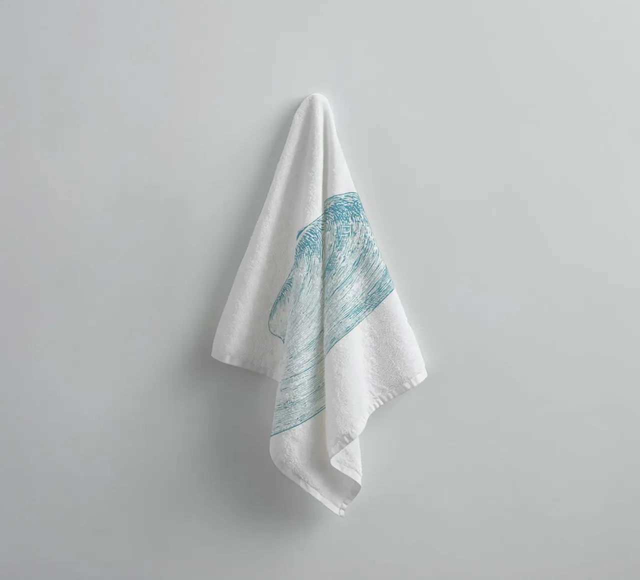 Blue Clam Shell - Coastal Marine Etching Print towel by NorwesClub