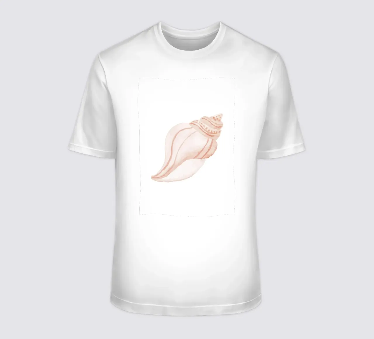 Blush Pink Wellhornschnecke Shell - Aquarell Küste Marine Kunst T-Shirt von NorwesClub