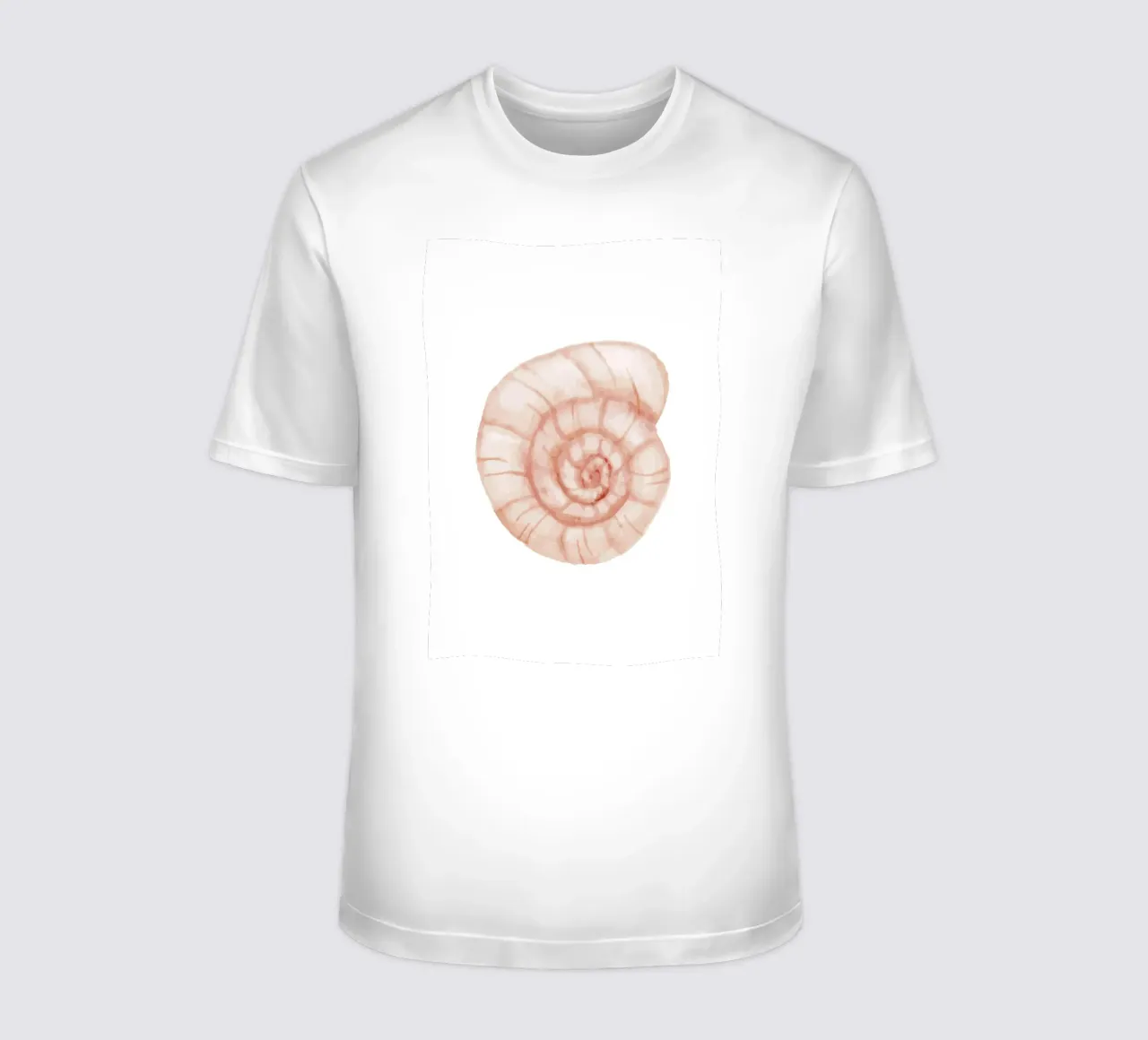 Conchiglia a spirale di colore bianco - Nautilus art. acquerello costiero t-shirt da NorwesClub