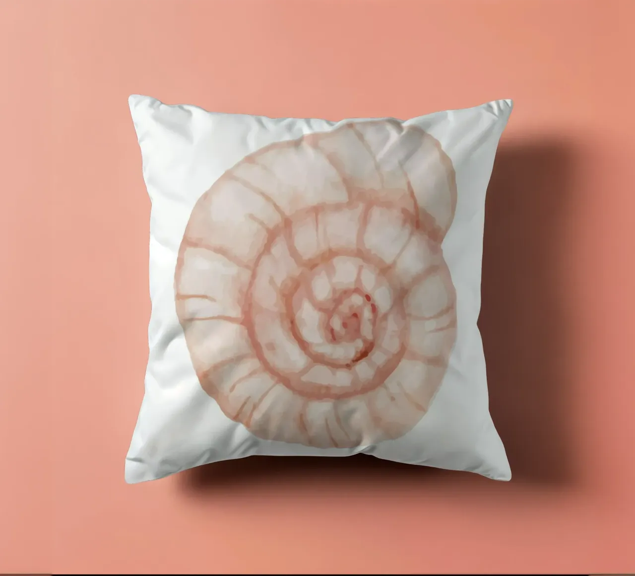 Conchiglia a spirale di colore bianco - Nautilus art. acquerello costiero cuscino da NorwesClub