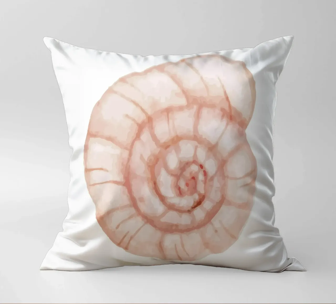 Conchiglia a spirale di colore bianco - Nautilus art. acquerello costiero cuscino da NorwesClub