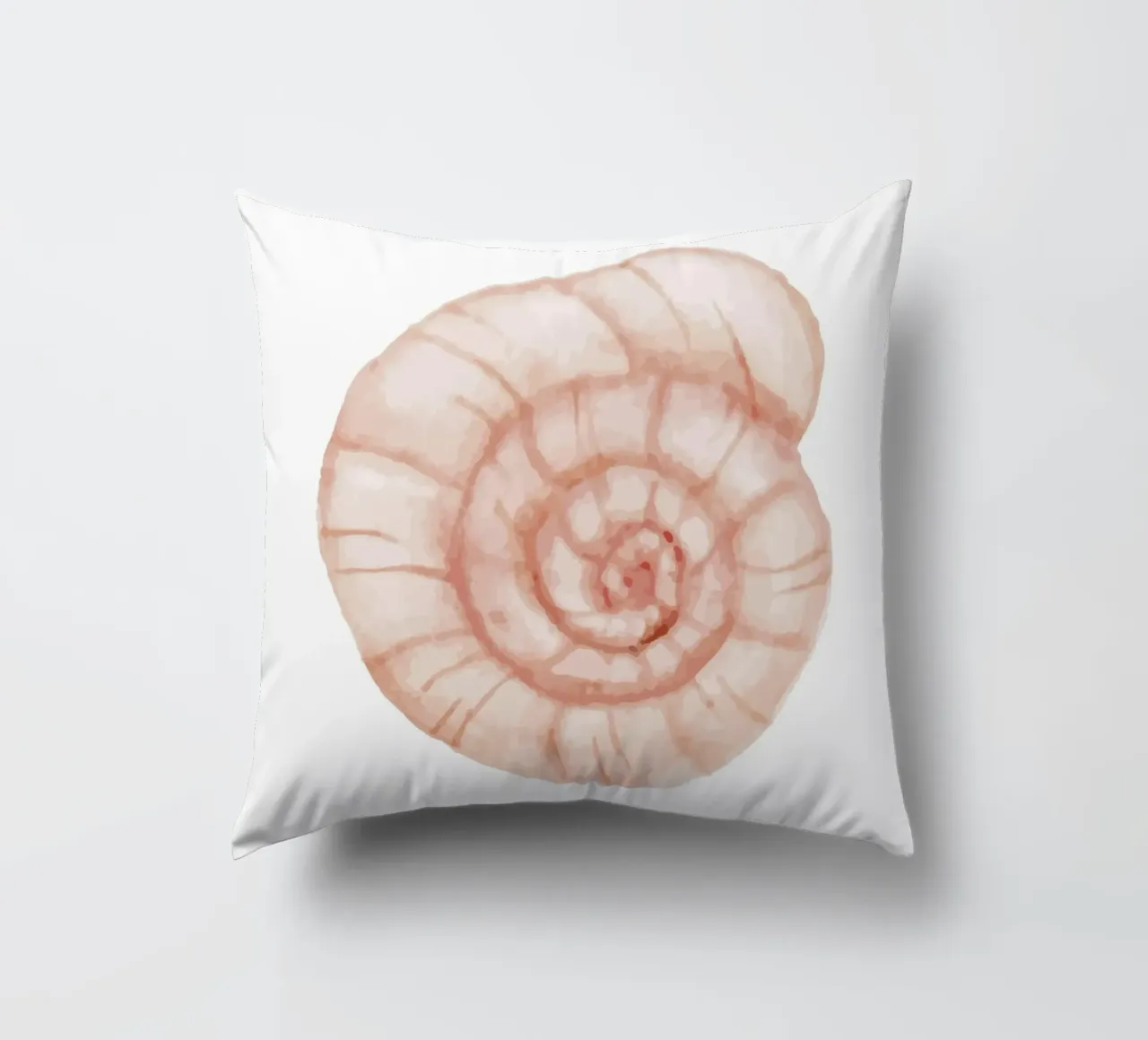 Conchiglia a spirale di colore bianco - Nautilus art. acquerello costiero cuscino da NorwesClub