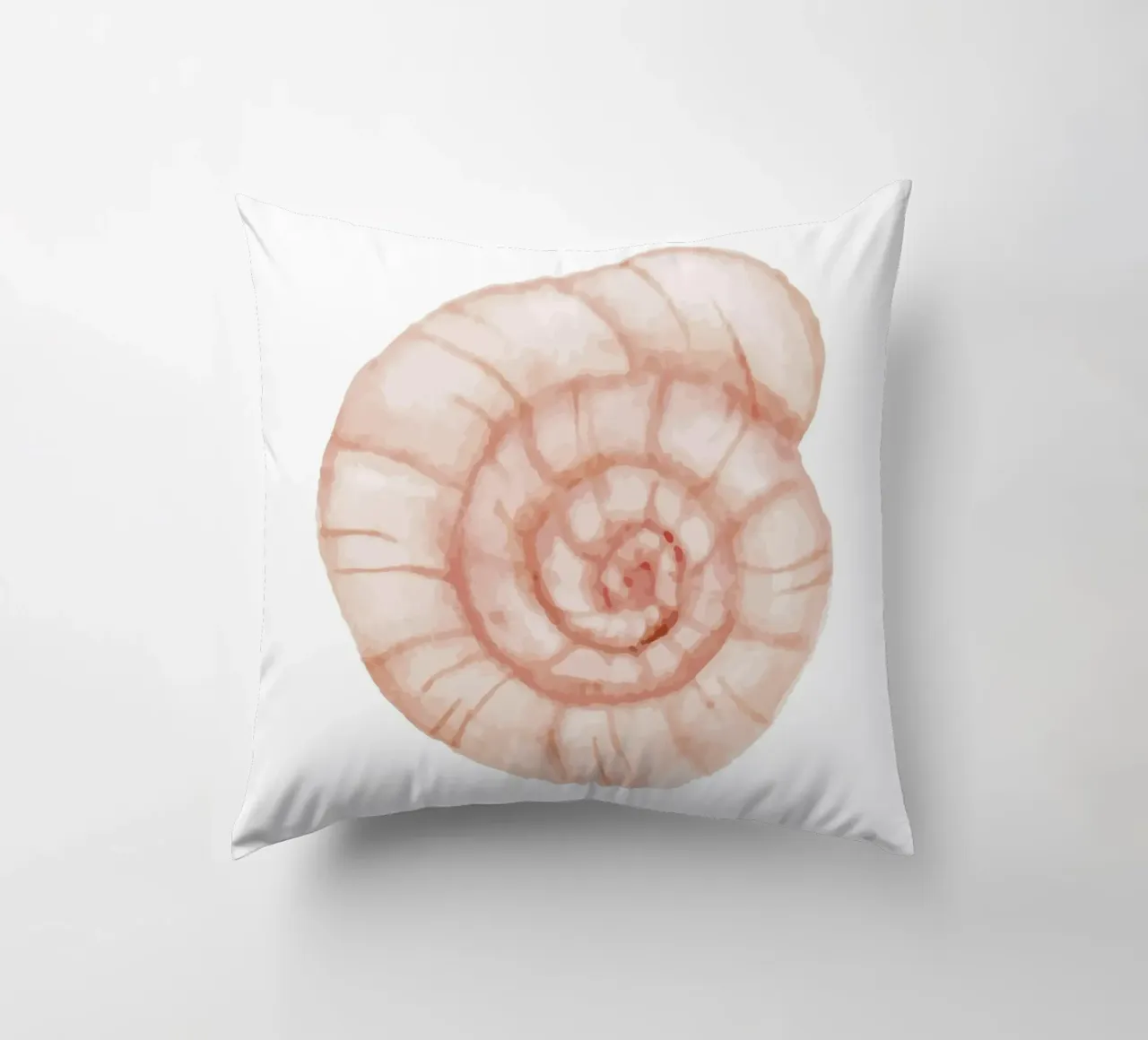 Conchiglia a spirale di colore bianco - Nautilus art. acquerello costiero cuscino da NorwesClub