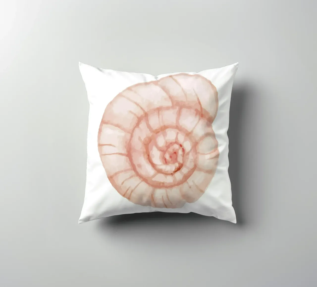 Conchiglia a spirale di colore bianco - Nautilus art. acquerello costiero cuscino da NorwesClub