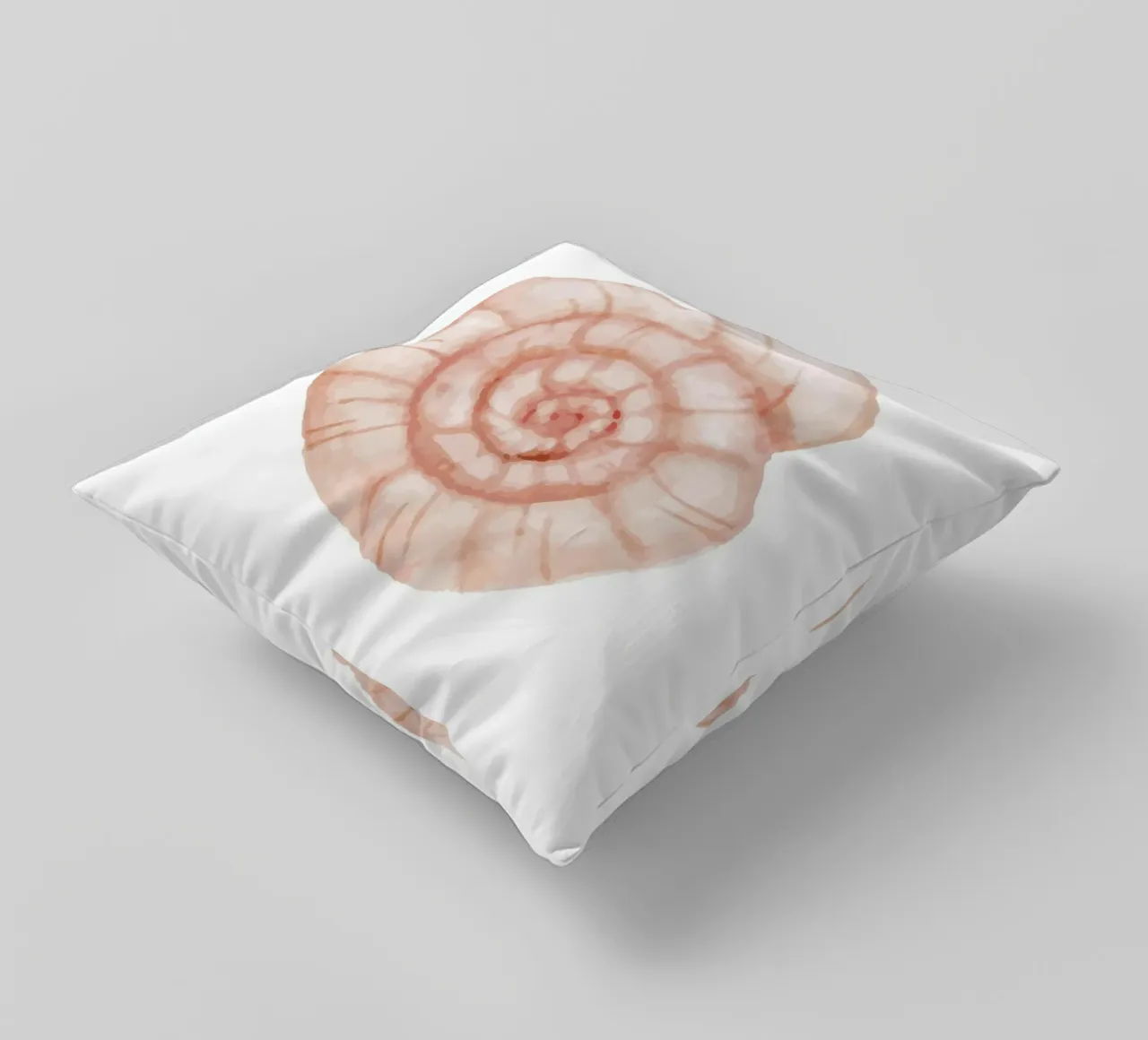 Conchiglia a spirale di colore bianco - Nautilus art. acquerello costiero cuscino da NorwesClub