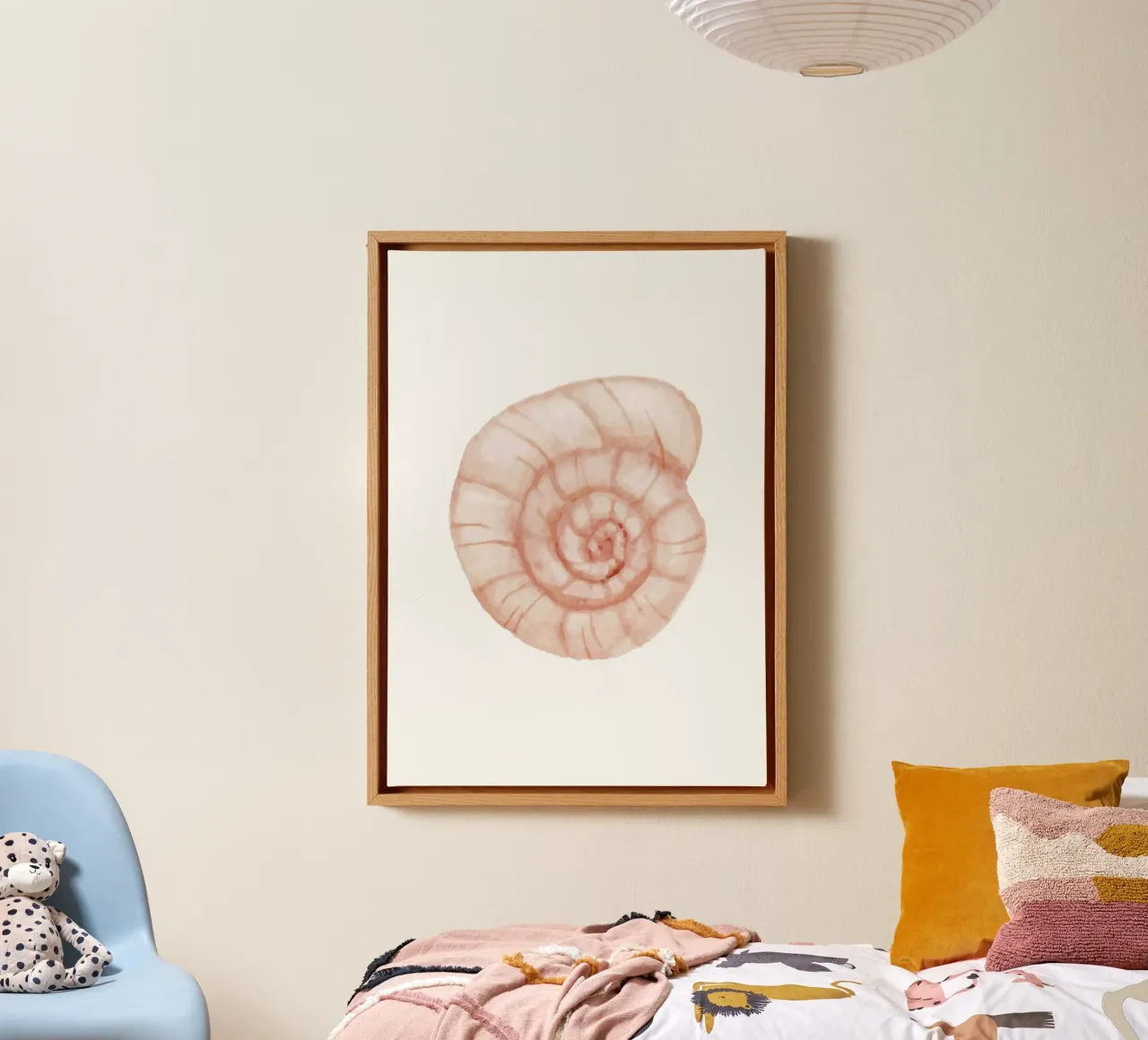 Concha Espiral - Acuarela Arte Nautilus Costero lienzo de NorwesClub
