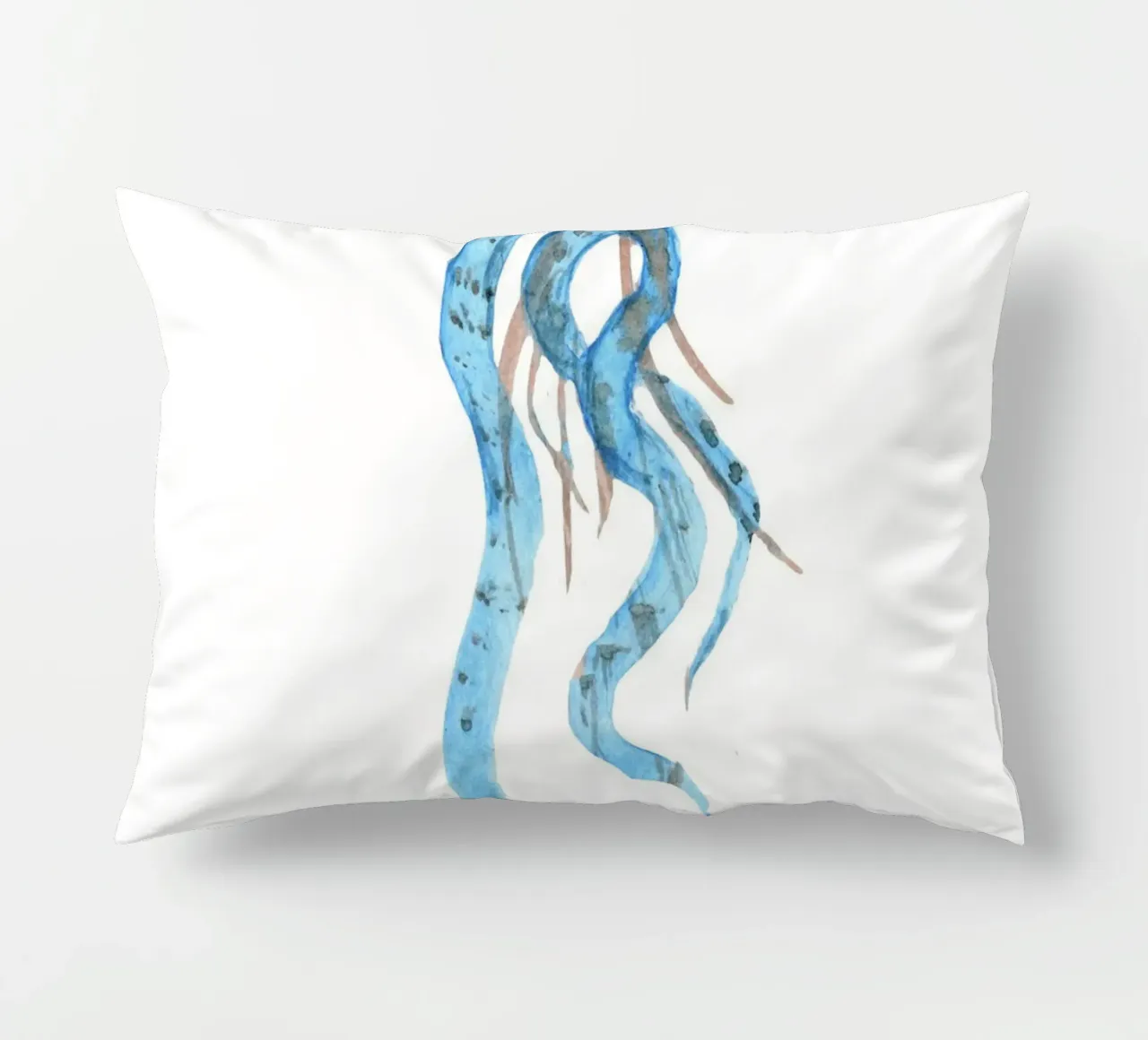 Flusso di meduse azzurre - Acquerello sulla vita marina cuscino da NorwesClub