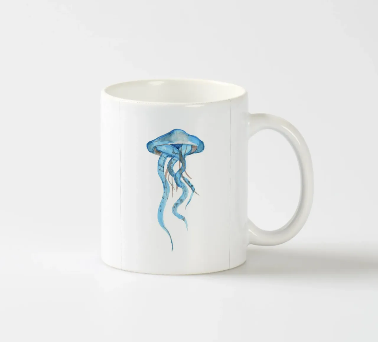 Flusso di meduse azzurre - Acquerello sulla vita marina tazza in ceramica da NorwesClub