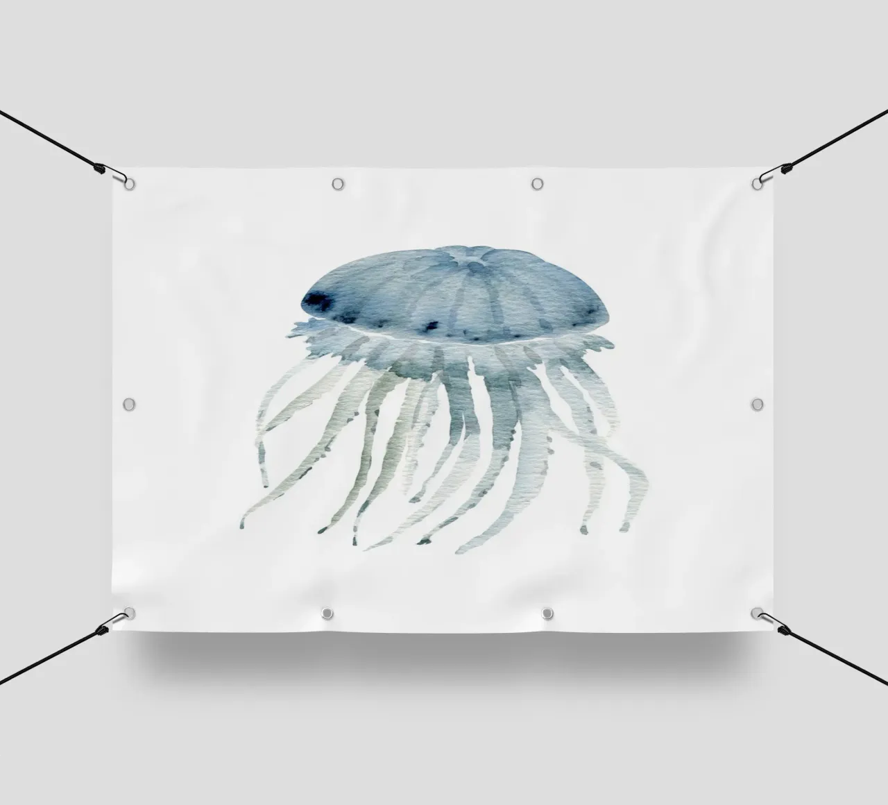 Grey Blue Jellyfish - Ethereal Watercolor Marine Art pvc cover by NorwesClub