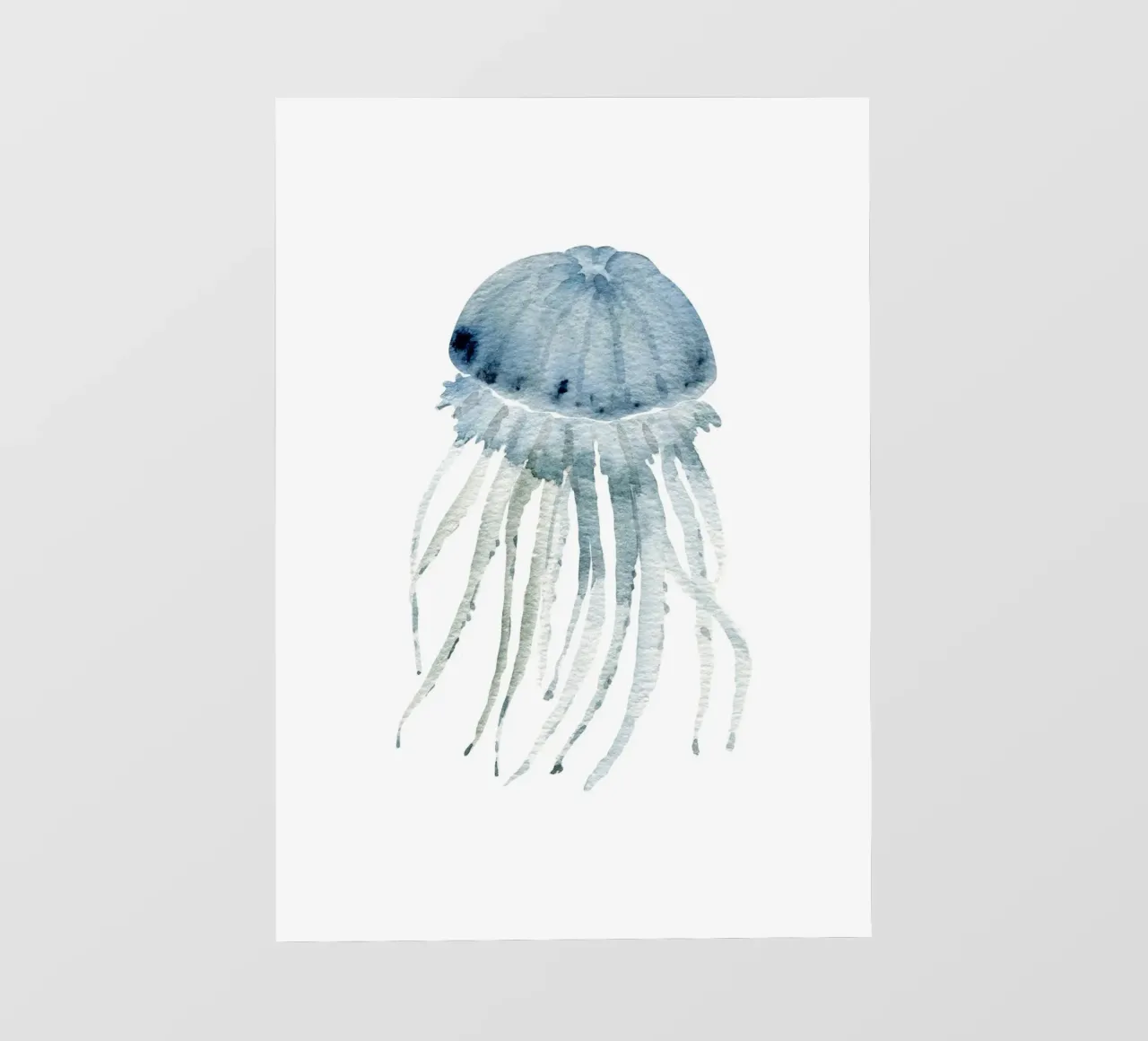Grey Blue Jellyfish - Ethereal Watercolor Marine Art pvc cover by NorwesClub