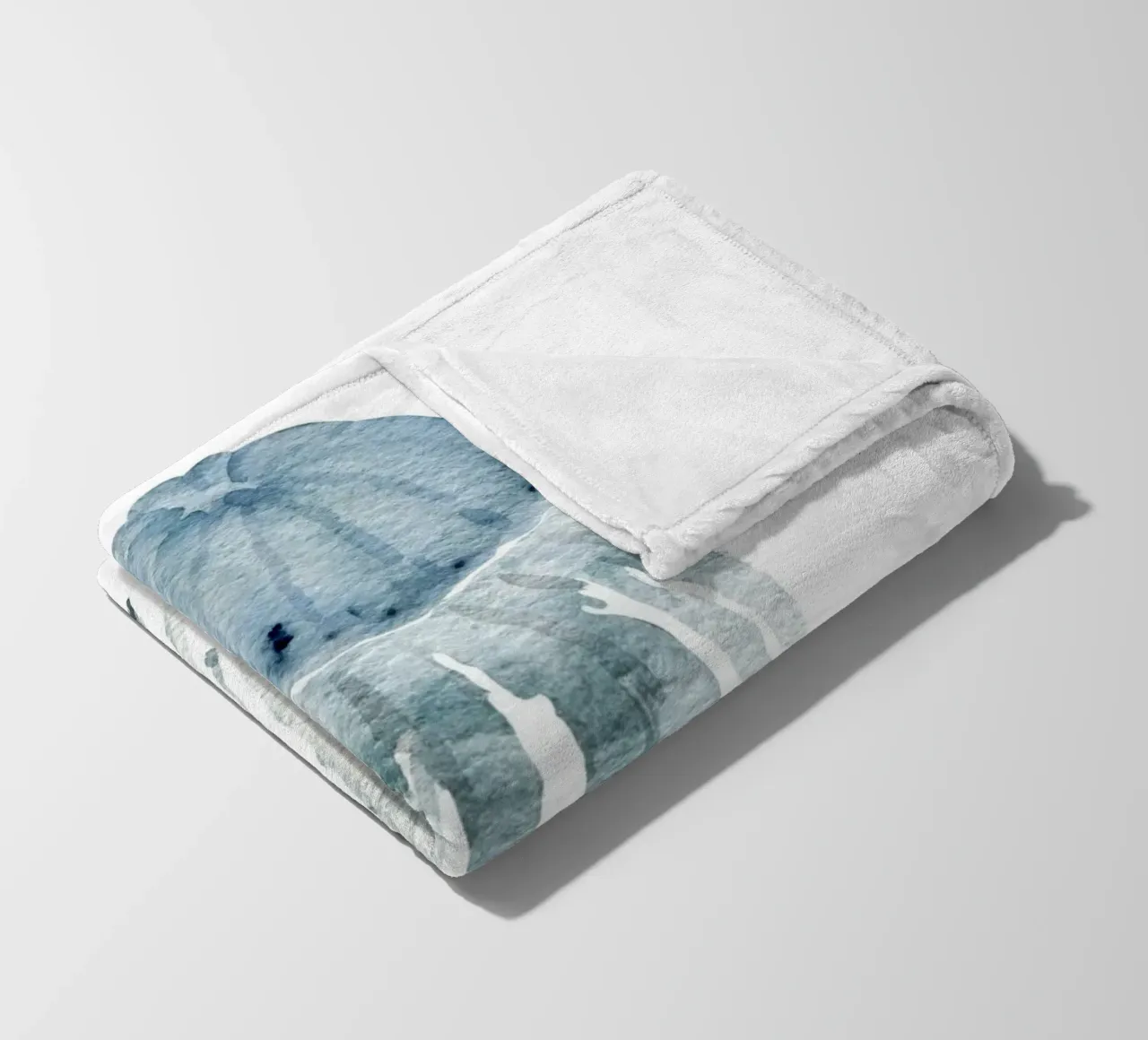 Grey Blue Jellyfish - Ethereal Watercolor Marine Art fleece blanket by NorwesClub