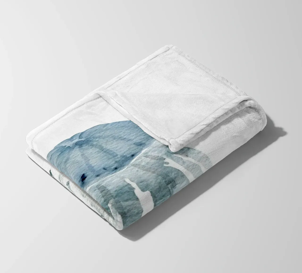 Grey Blue Jellyfish - Ethereal Watercolor Marine Art fleece blanket by NorwesClub