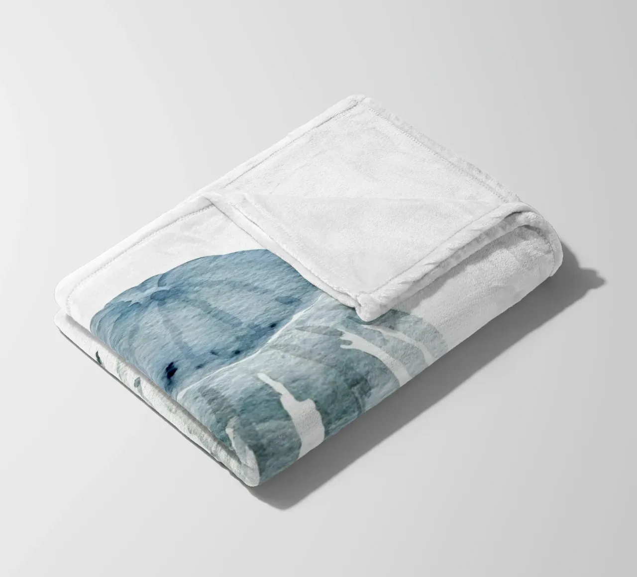 Grey Blue Jellyfish - Ethereal Watercolor Marine Art fleece blanket by NorwesClub