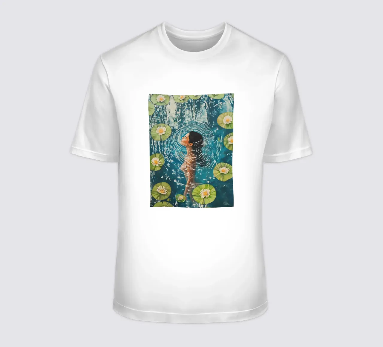 Donna con ninfee t-shirt da Carinaprint
