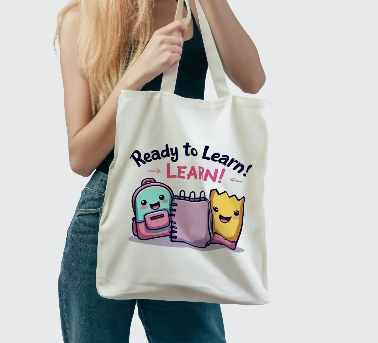 Ready to Learn - Niedliche Schreibwaren für die Schule Jutebeutel von artdesign1985