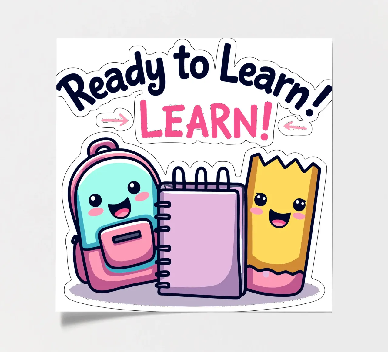 Ready to Learn - Niedliche Schreibwaren für die Schule Stickerbogen von artdesign1985