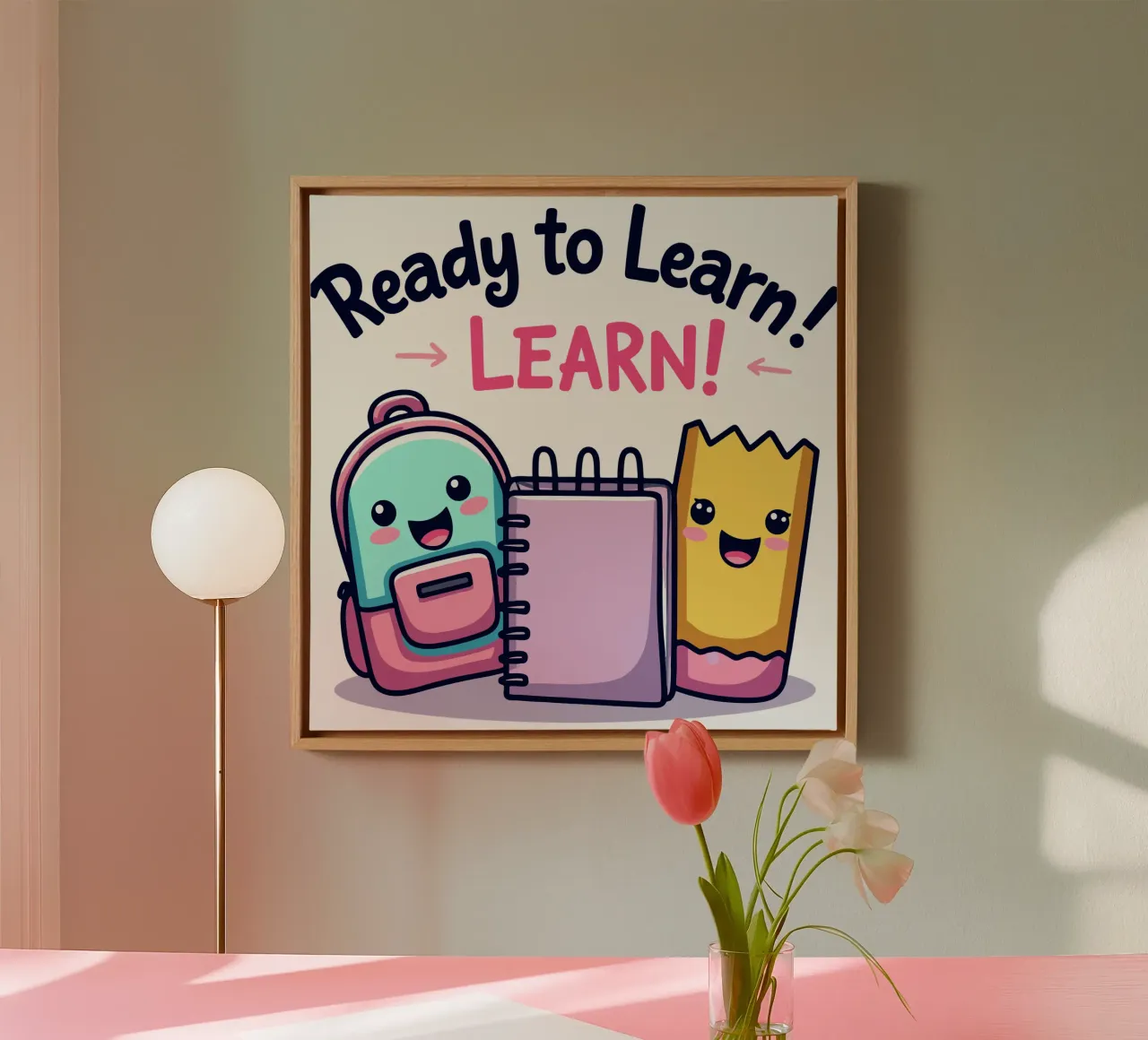 Ready to Learn - Niedliche Schreibwaren für die Schule Leinwand von artdesign1985