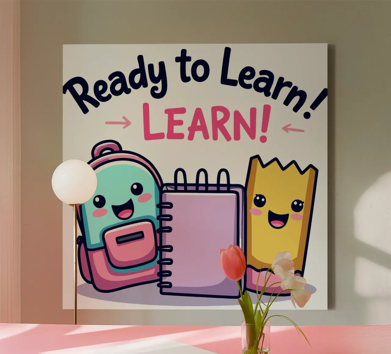 Ready to Learn - Niedliche Schreibwaren für die Schule Leinwand von artdesign1985