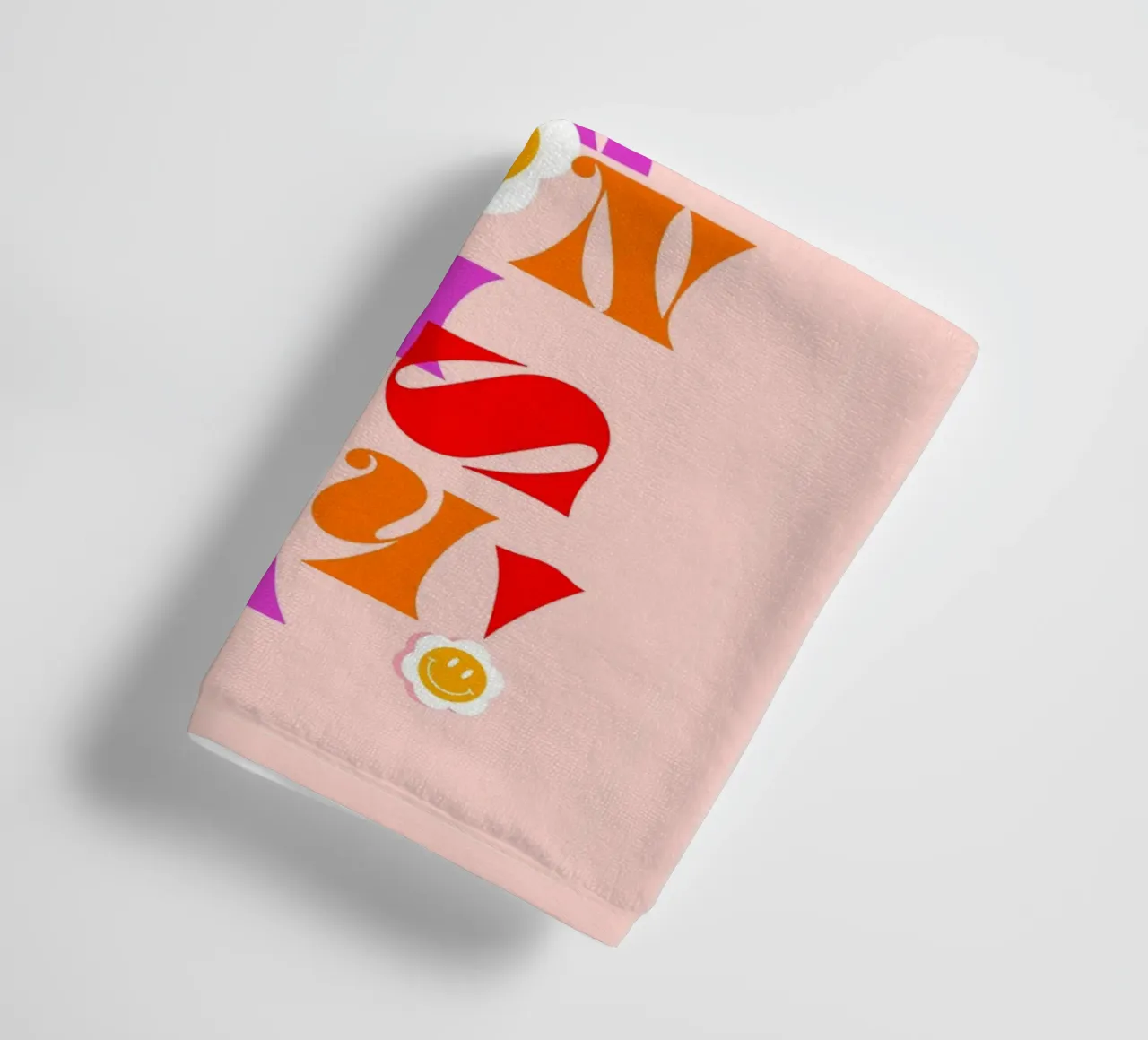 BORN THIS WAY • Retro Pride Typography Art in Pink and Red towel by Dominique Vari Words