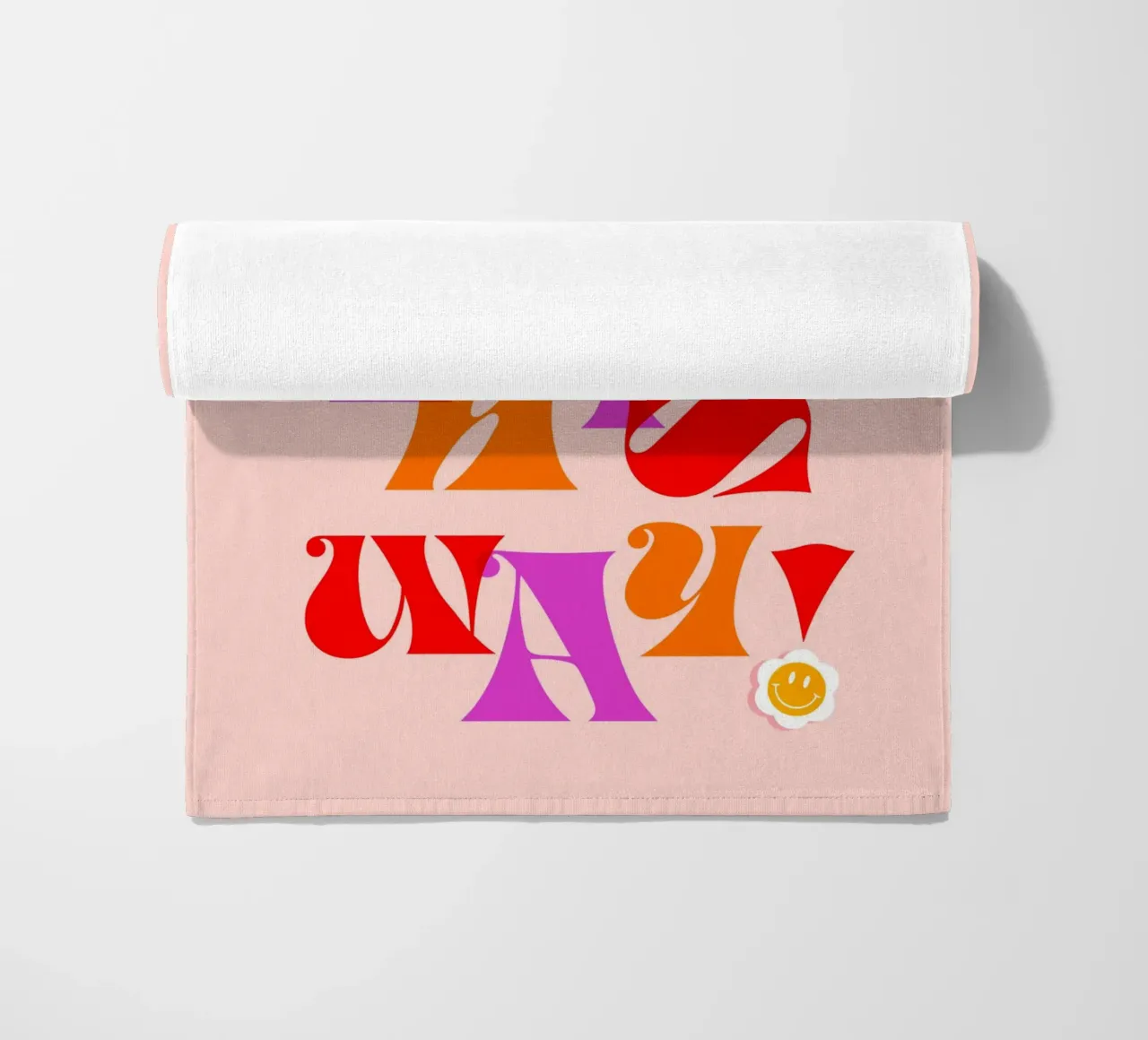 BORN THIS WAY • Retro Pride Typography Art in Pink and Red beach towel by Dominique Vari Words