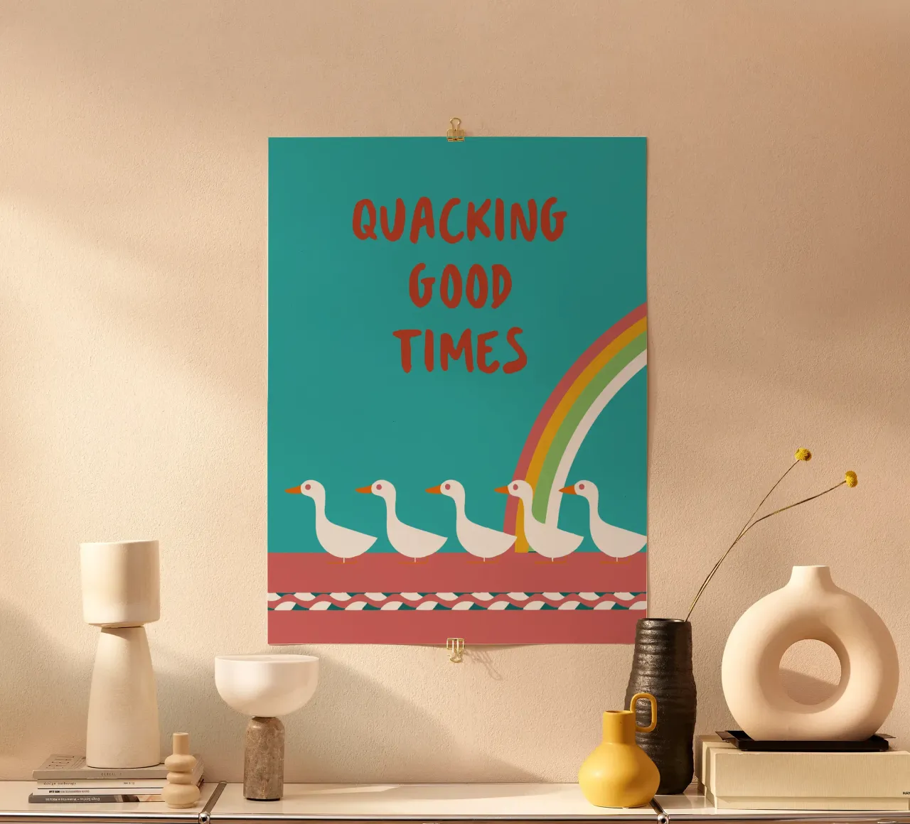 Duck Quotes poster con telaio in plastica da LOOK DIFFERENT